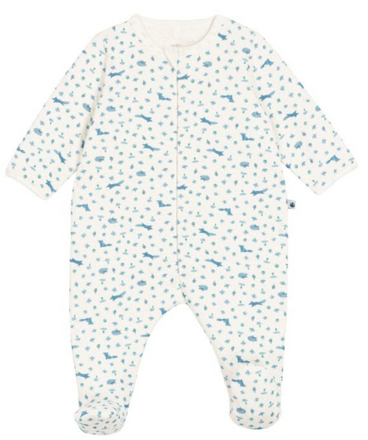 Fox Print Zip Footie- Petit Bateau FW26