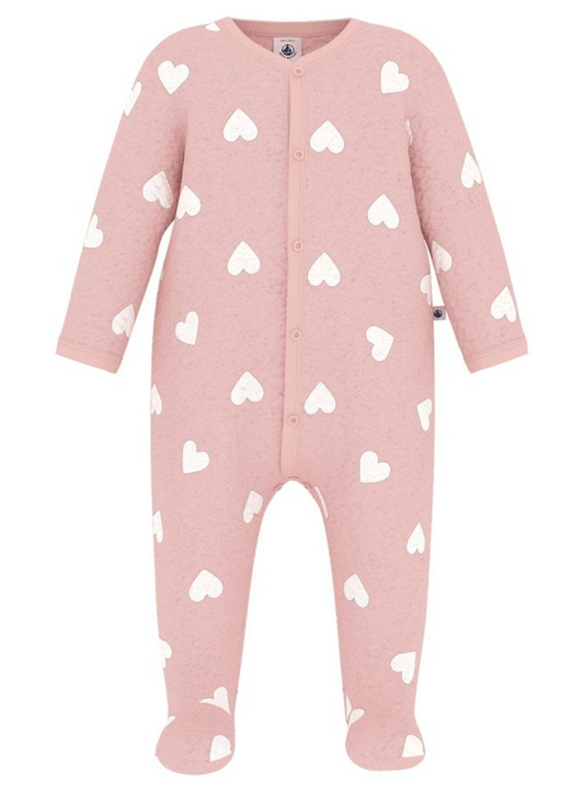 Fleece Heart Footie  - Petit Bateau FW26