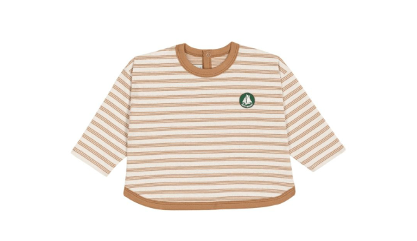 Brown Striped LS Tee - Petit Bateau FW26