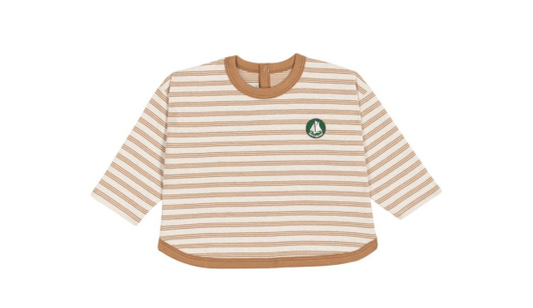 Brown Striped LS Tee - Petit Bateau FW26