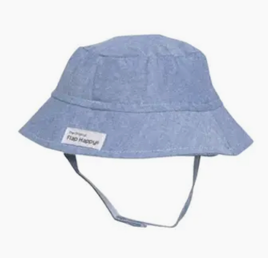 Organic Baby Bucket Hat in Chambray 50+ UPF - Flap Happy