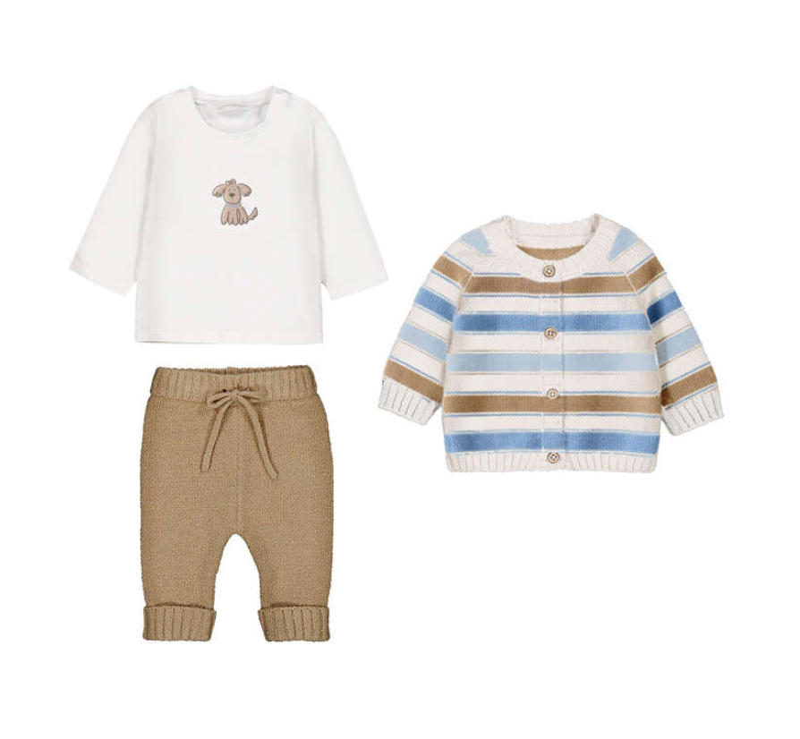 3pc Knit Set w Dog Tee- Mayoral FW26