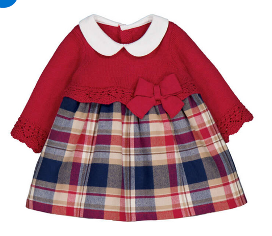 Plaid Dress Knit Top- Mayoral FW26