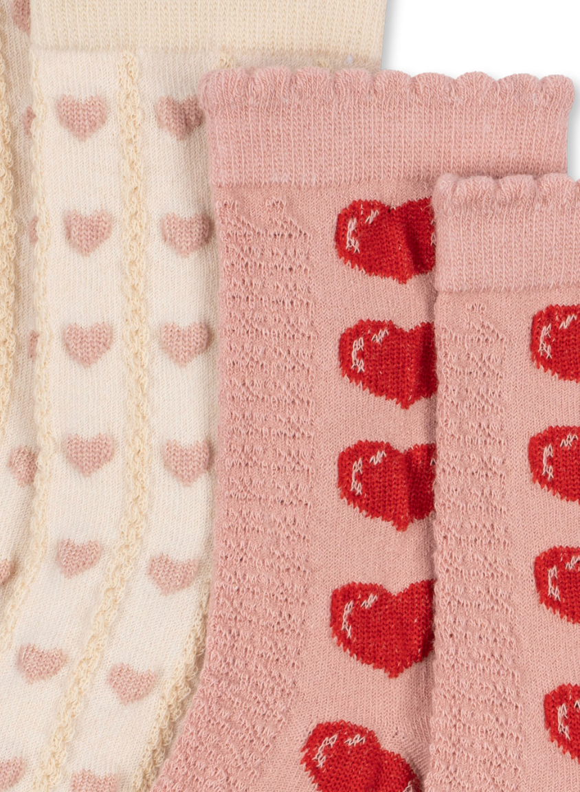 2pk Heart Sock -Konges Slojd