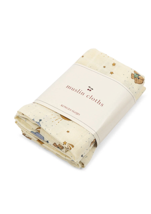 3pk Muslin Cloth -konges