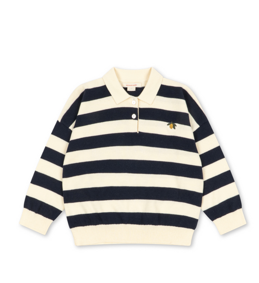 Manis Striped Knit Polo-Konges Slojd FW26