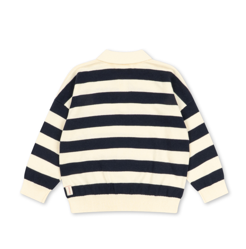 Manis Striped Knit Polo-Konges Slojd FW26