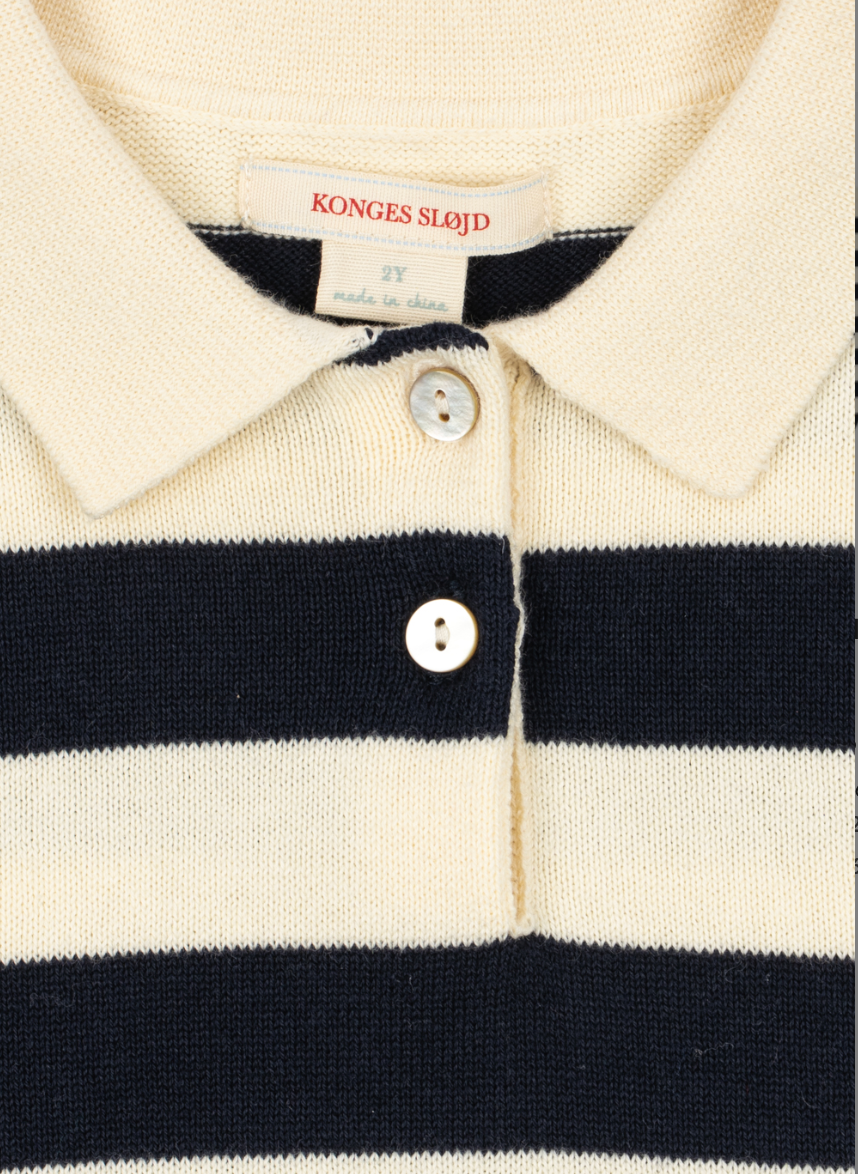 Manis Striped Knit Polo-Konges Slojd FW26