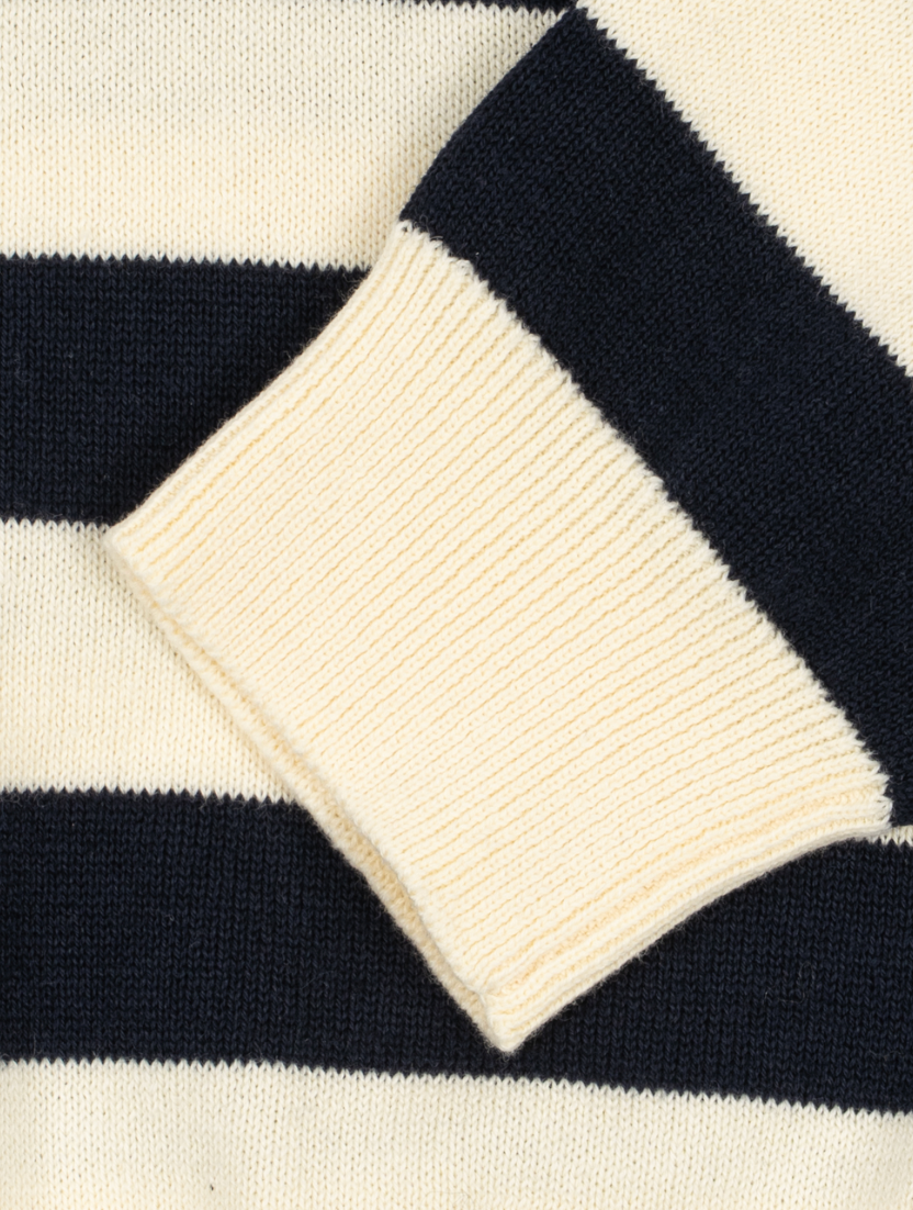 Manis Striped Knit Polo-Konges Slojd FW26