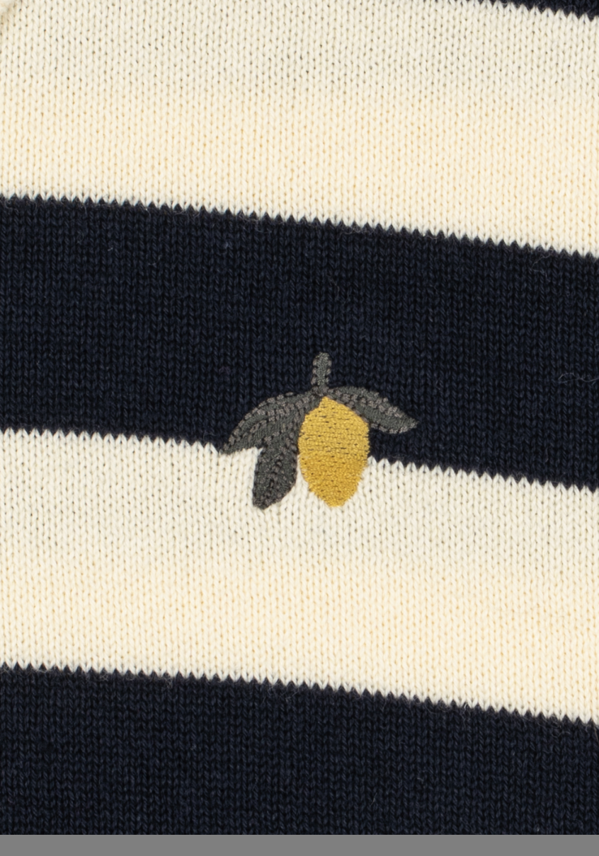 Manis Striped Knit Polo-Konges Slojd FW26