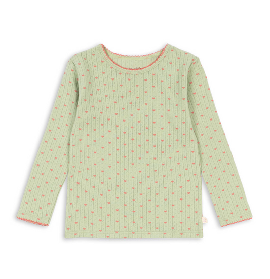 Minnie Pointelle Coeur Lint Blouse -Konges Slojd FW26