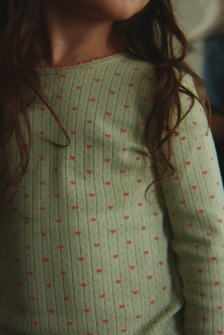 Minnie Pointelle Coeur Lint Blouse -Konges Slojd FW26