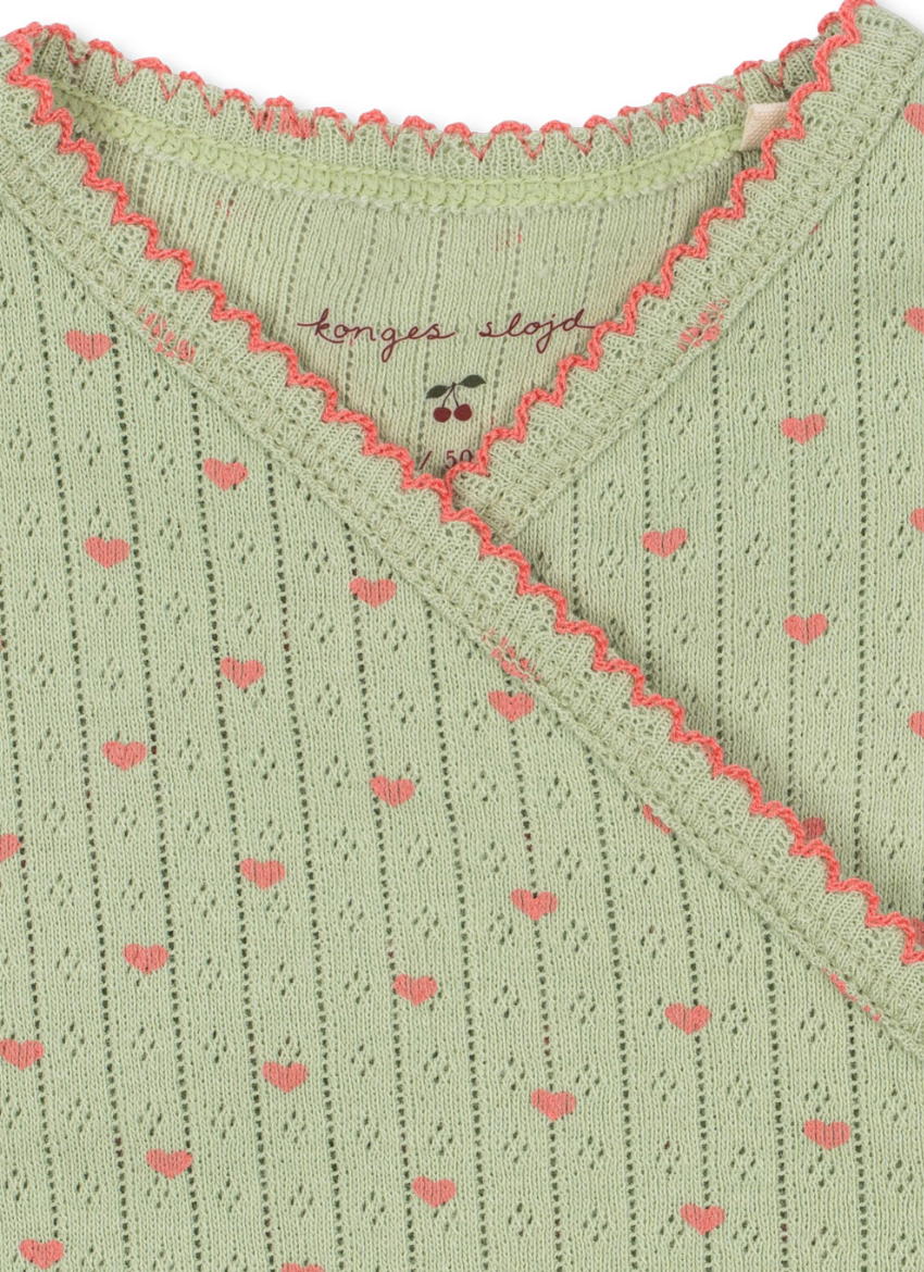 Minnie Pointelle Coeur Lint Romper-Konges Slojd FW26
