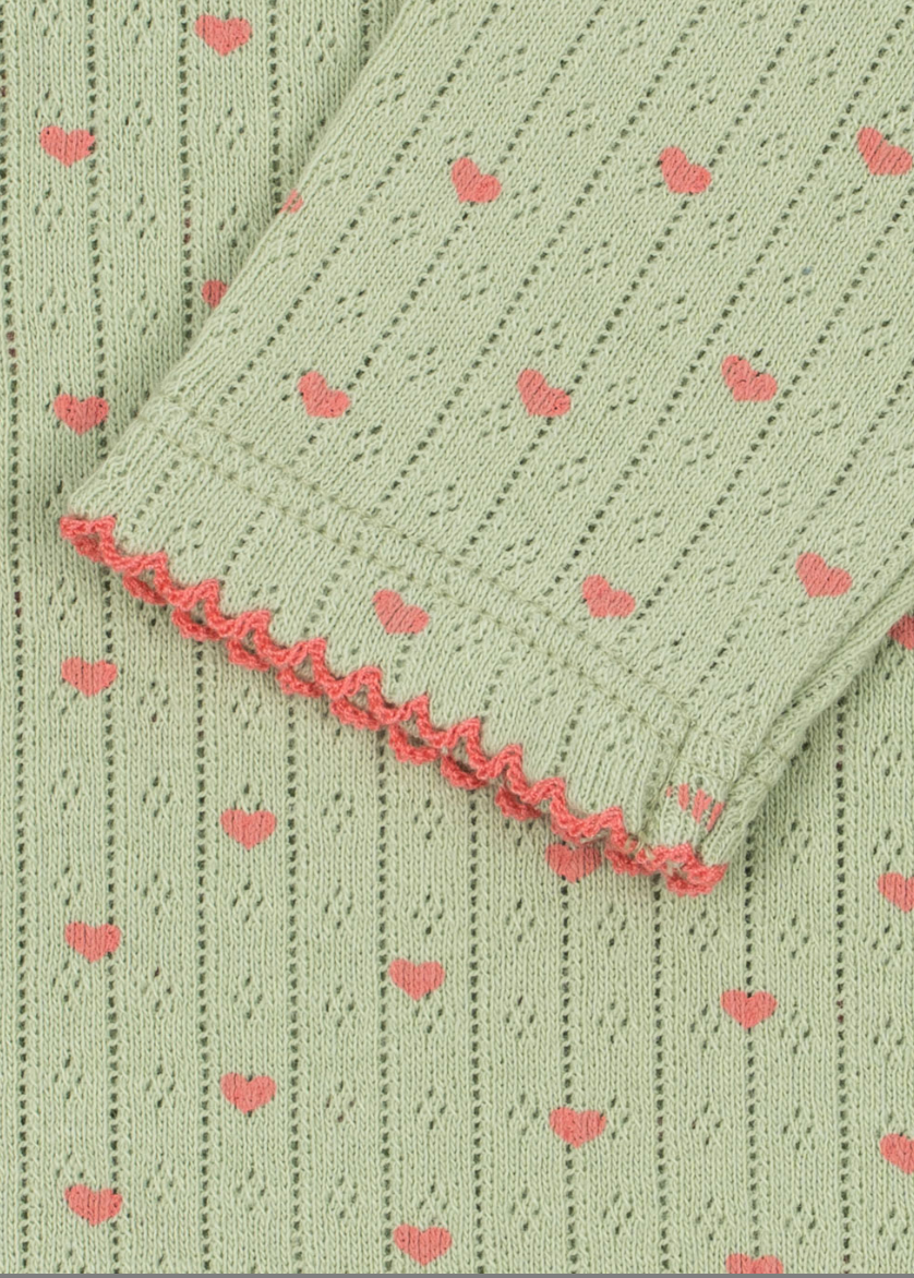Minnie Pointelle Coeur Lint Romper-Konges Slojd FW26