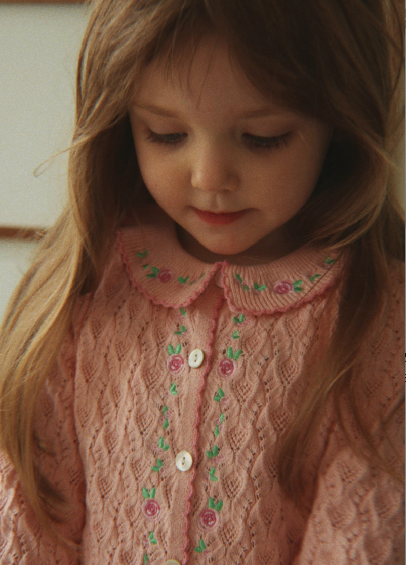 Rosier Embroidered Cardigan-Konges Slojd FW26