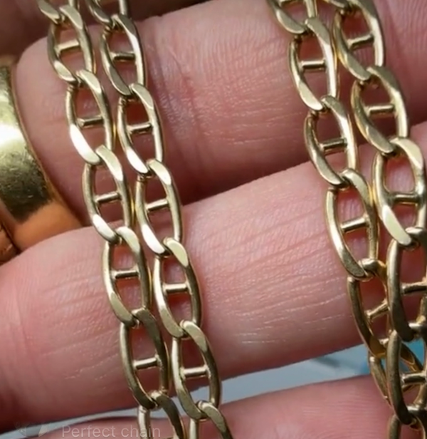 14K Vintage Solid Mariner Link Necklace
