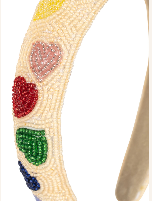 Beaded Heart Headband-Konges Slojd