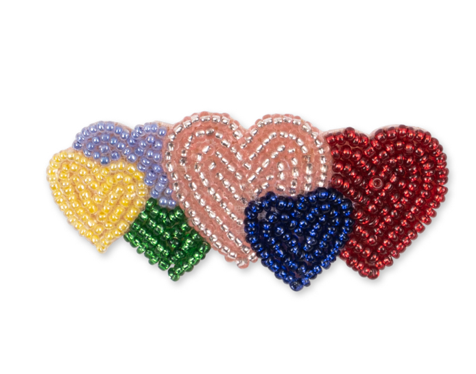 Beaded Heart Hair Clip-Konges Slojd