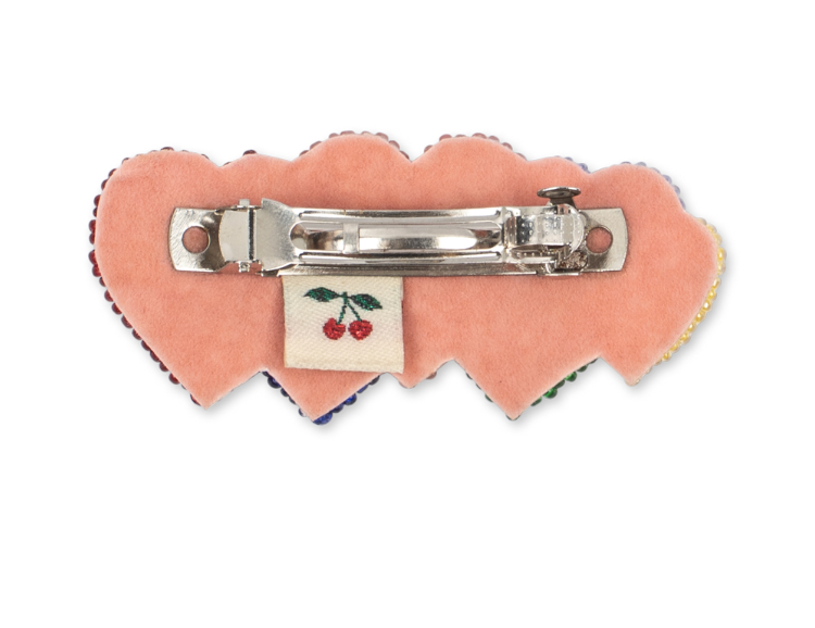 Beaded Heart Hair Clip-Konges Slojd