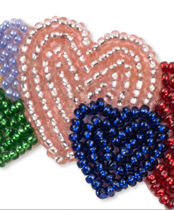 Beaded Heart Hair Clip-Konges Slojd
