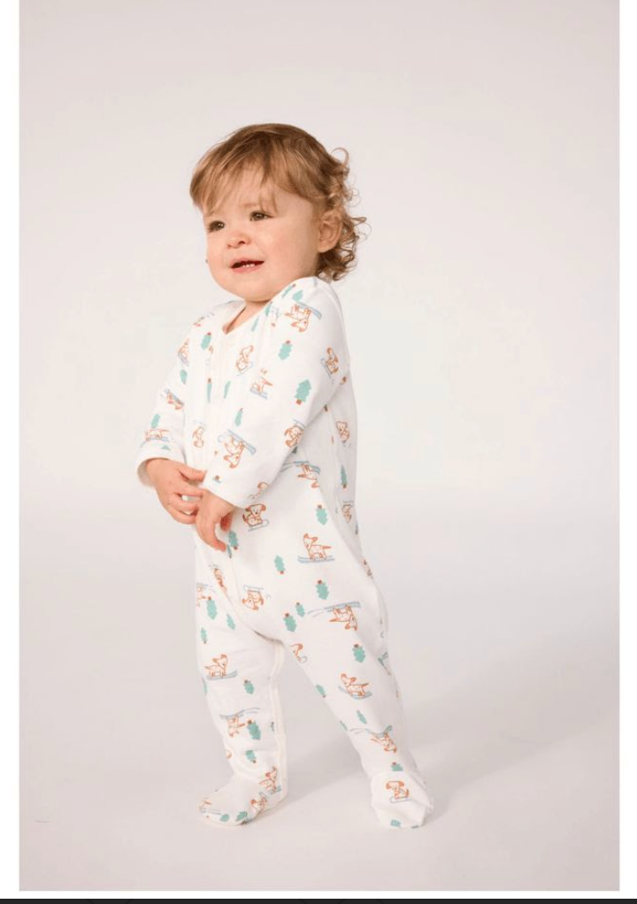 Dog Tree Print Footie- Petit Bateau FW26