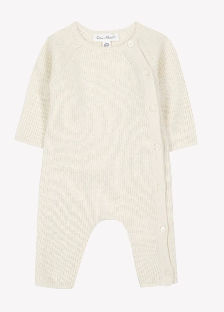 Wool Round Neck Romper-Tartine et Chocolat FW26