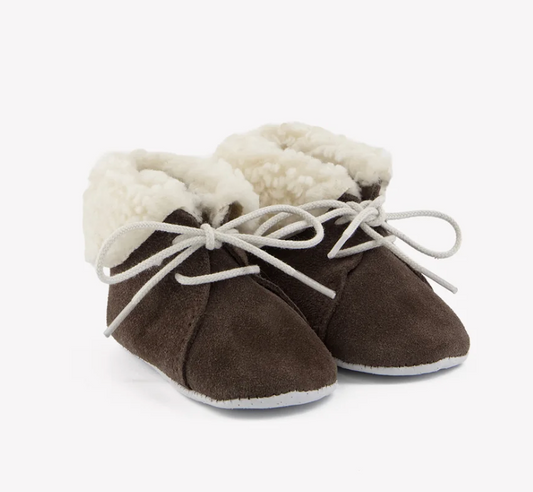 Lace Up Shoe w Faux Fur Trim - Tartine et Chocolat FW26