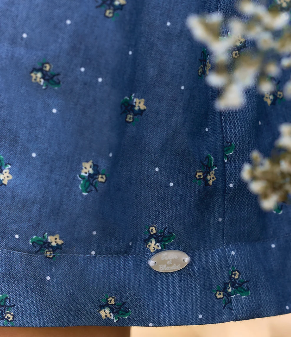 Blue Smocked Flower Dress- Tartine et Chocolat FW26