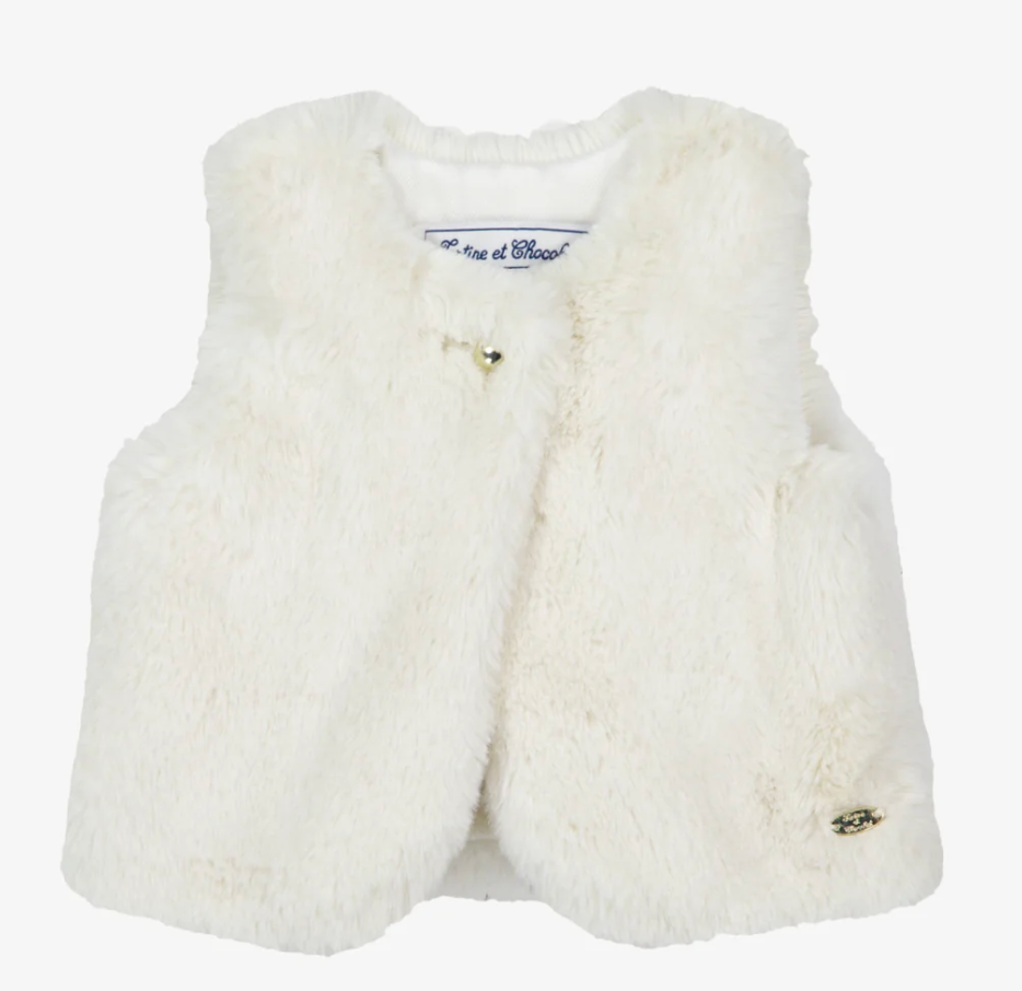 Faux Fur Vest-Tartine et Chocolat FW26
