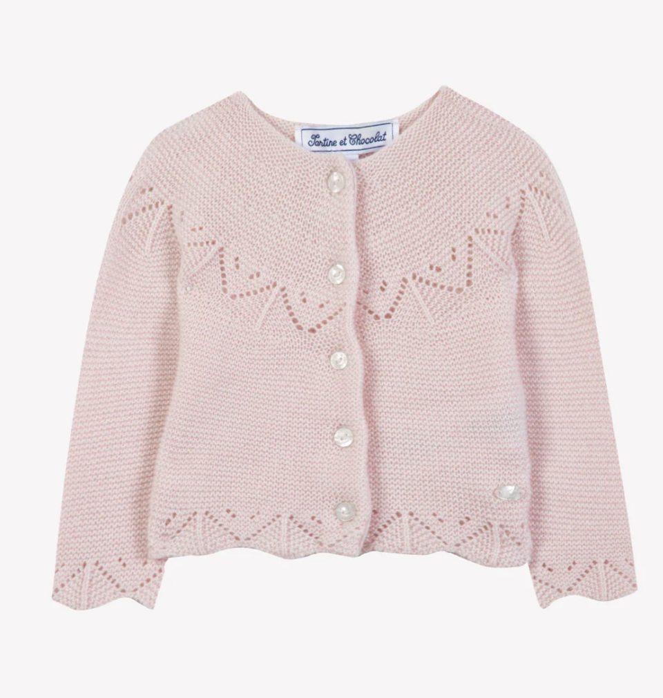 Openwork Knit Cardigan-Tartine et Chocolat FW26