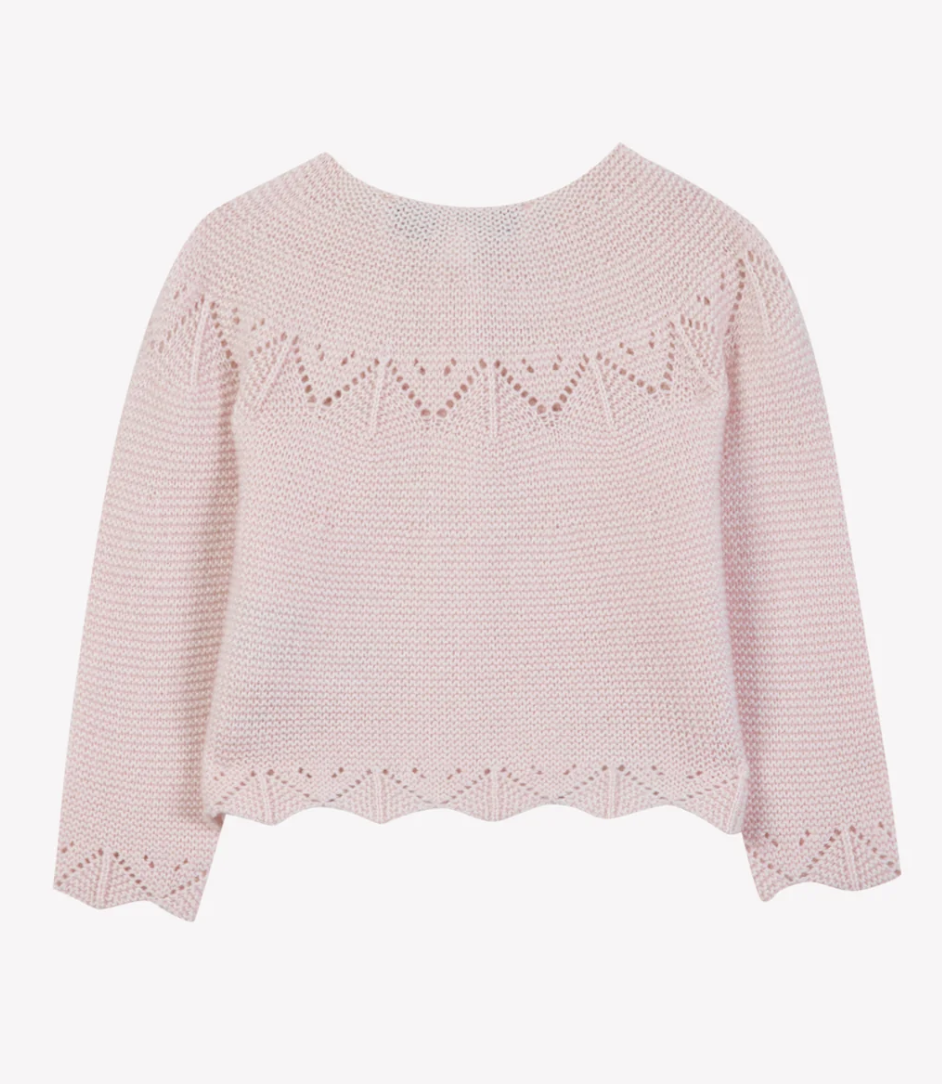 Openwork Knit Cardigan-Tartine et Chocolat FW26