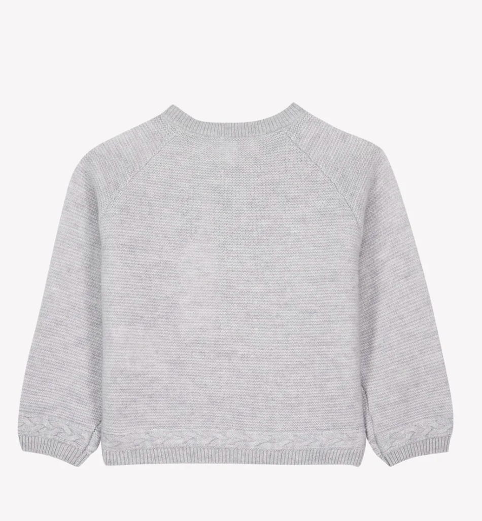 Grey Wool Cardigan-Tartine et Chocolat FW26