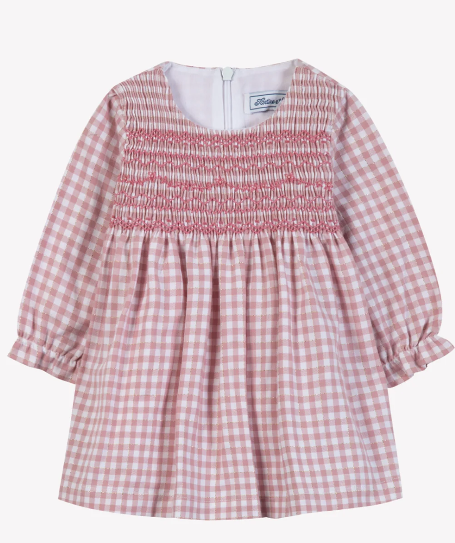 Gingham Smocked Dress-Tartine et Chocolat FW26