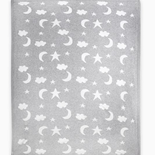 Moon & Stars Jacquard Knit Baby Blankets Organic Cotton: viverano