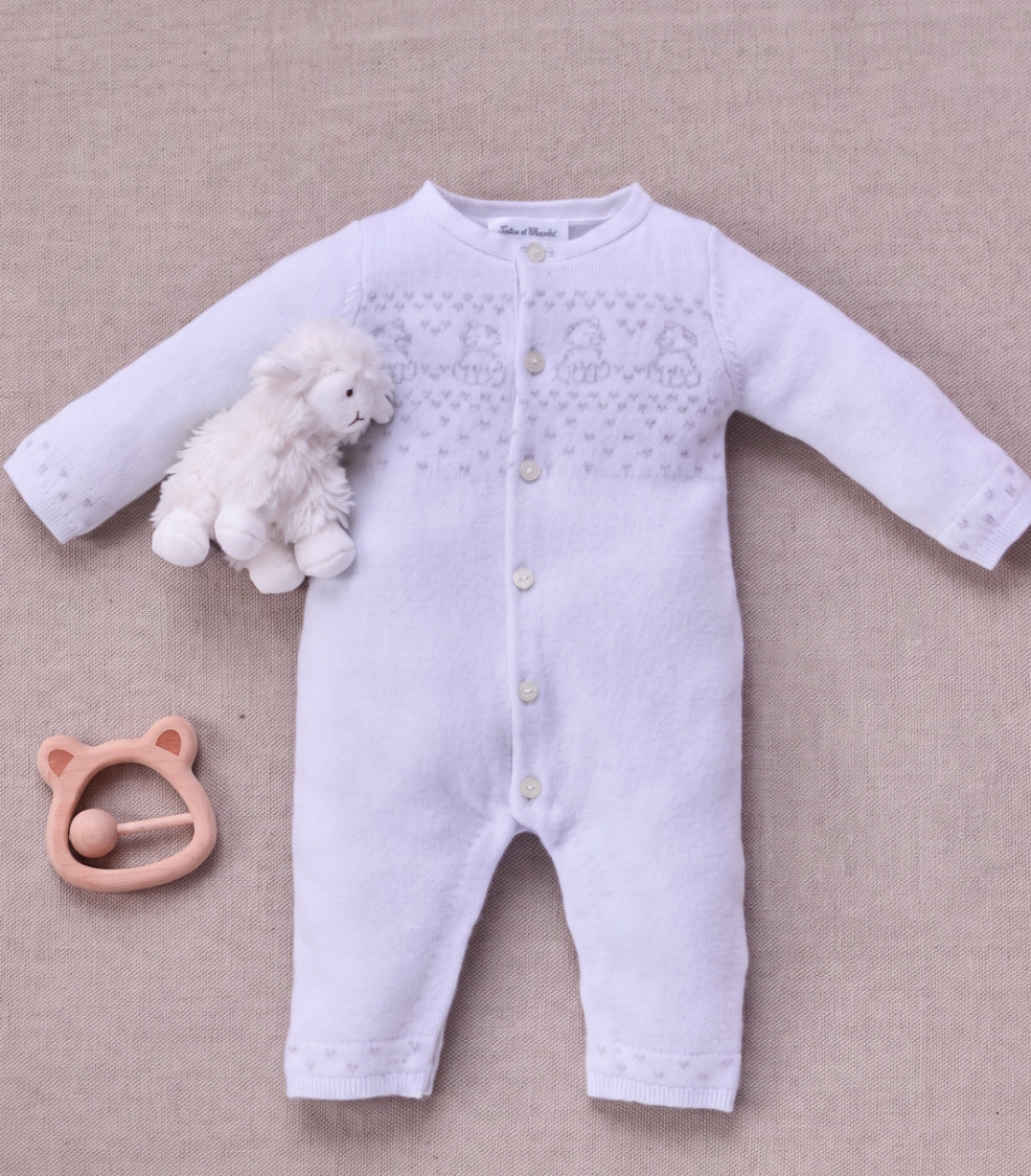 Teddy Jacquard Romper-Tartine et Chocolat FW26