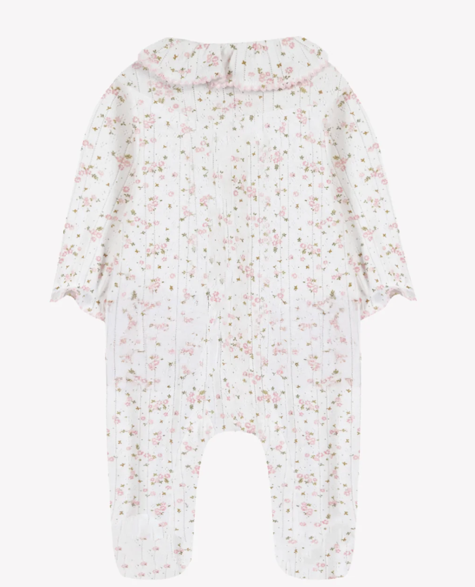 Flower Pointelle Ruffle Collar Footie-Tartine et Chocolat FW26