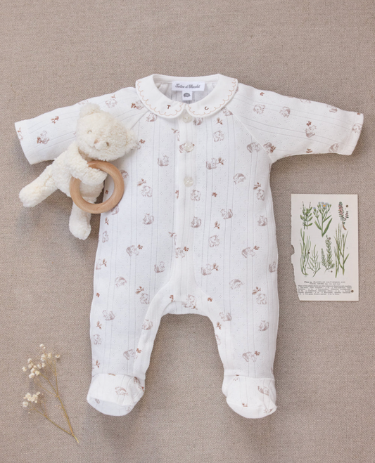 Squirrel  Pointelle  Footie-Tartine et Chocolat FW26