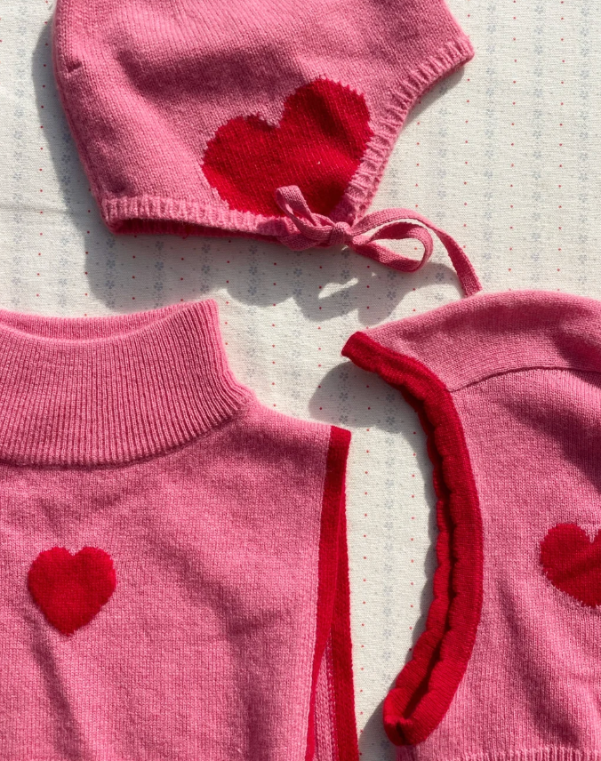 Knitted Collette Heart Hat -Konges Slojd
