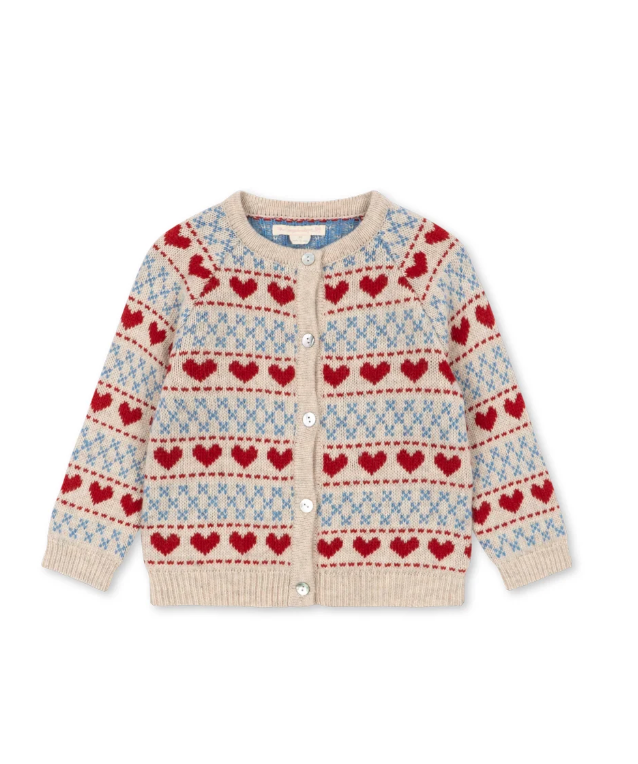 Belou Heart Knit Cardigan-Konges Slojd FW26