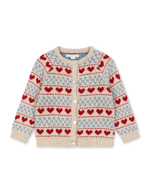 Belou Heart Knit Cardigan-Konges Slojd FW26