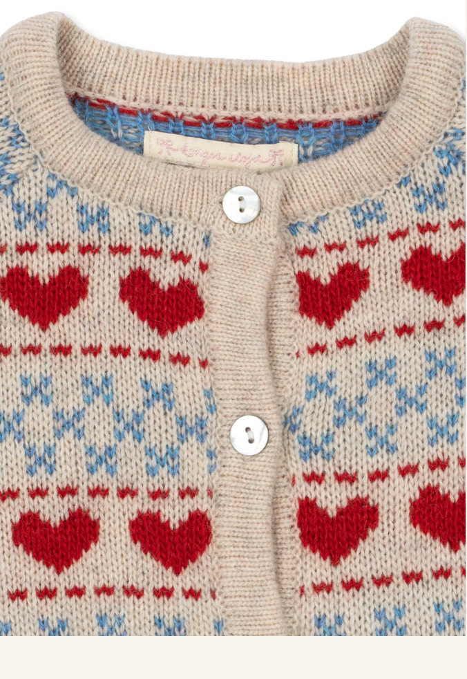 Belou Heart Knit Cardigan-Konges Slojd FW26