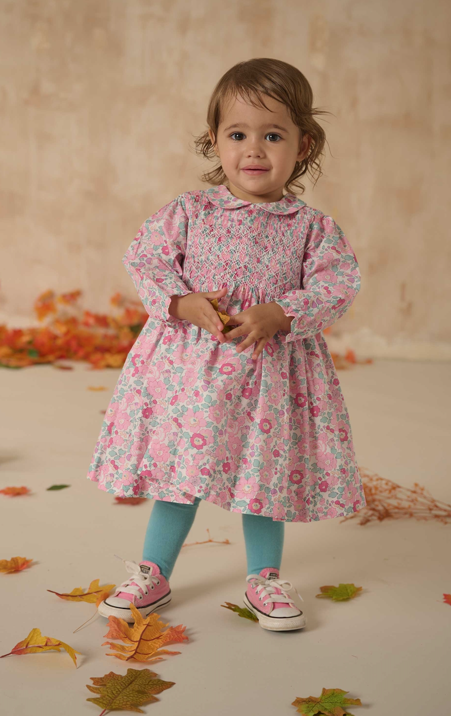 Izzy LS Pink Floral Smocked Dress - Question Everything FW26