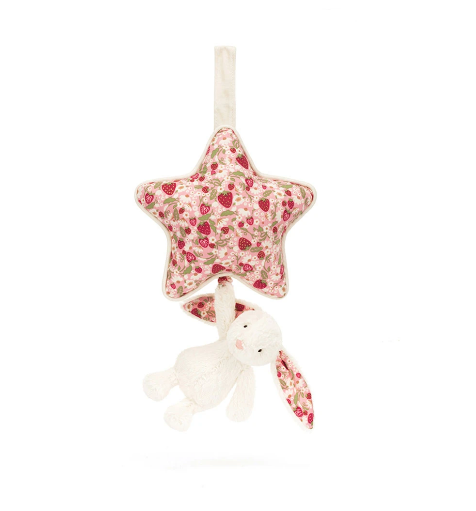 Blossom Cream Bunny Berry Musical Pull Toy - Jellycat