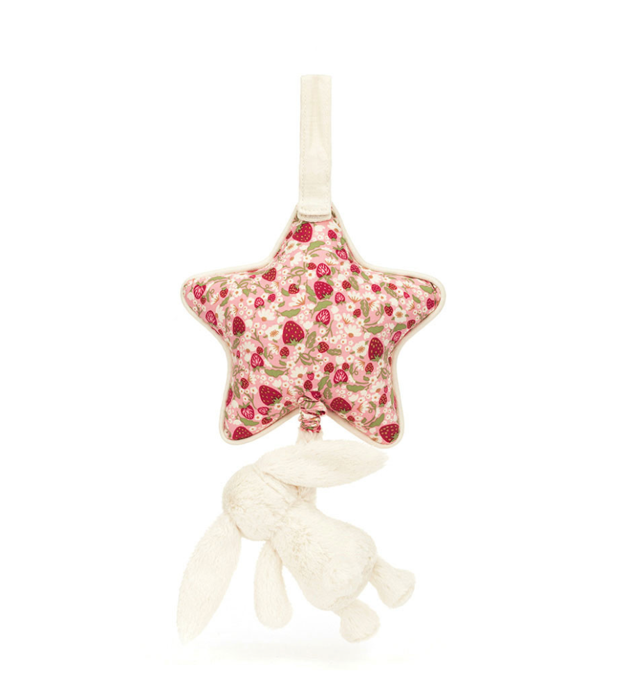 Blossom Cream Bunny Berry Musical Pull Toy - Jellycat
