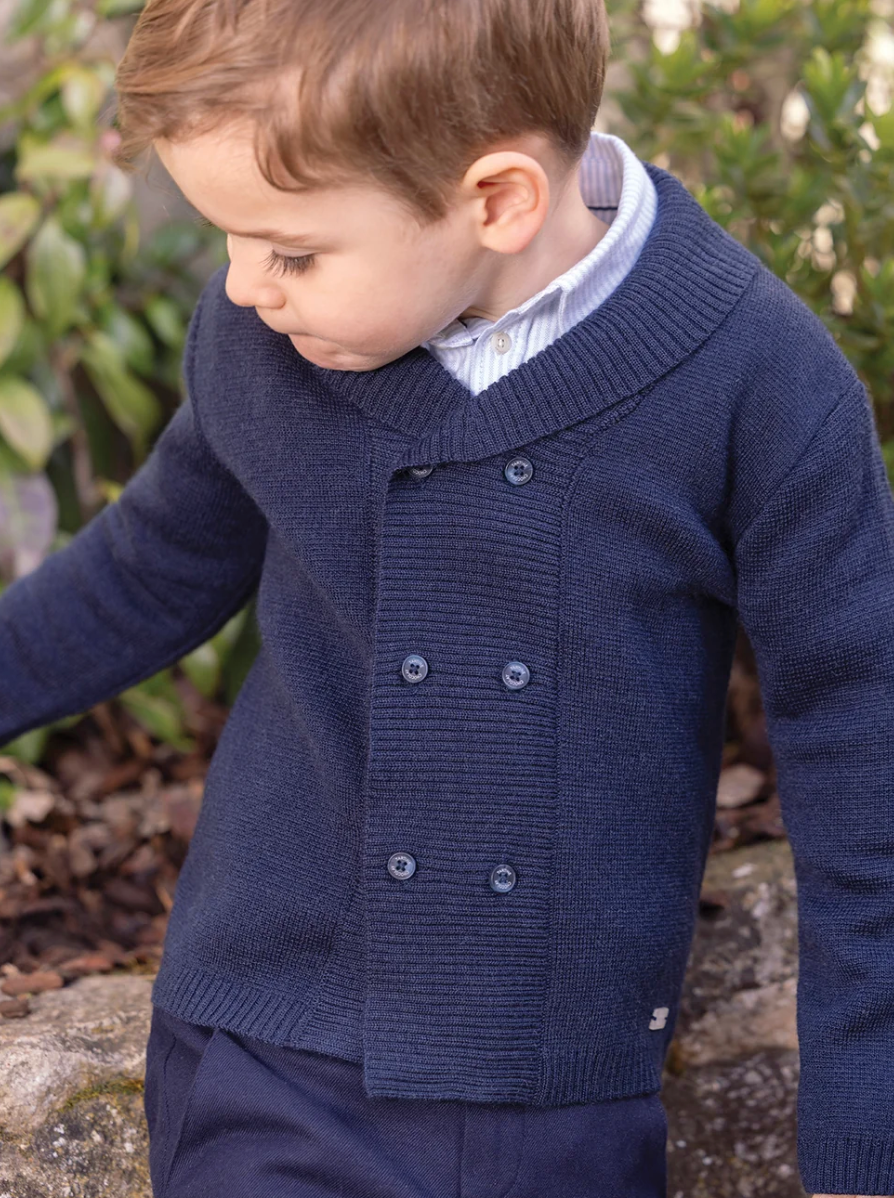 Dbl Breasted Wool Cardigan- Tartine et Chocolat FW26