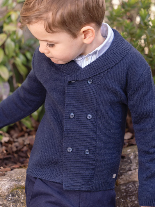 Double Breasted Wool Cardigan - Tartine et Chocolat FW26