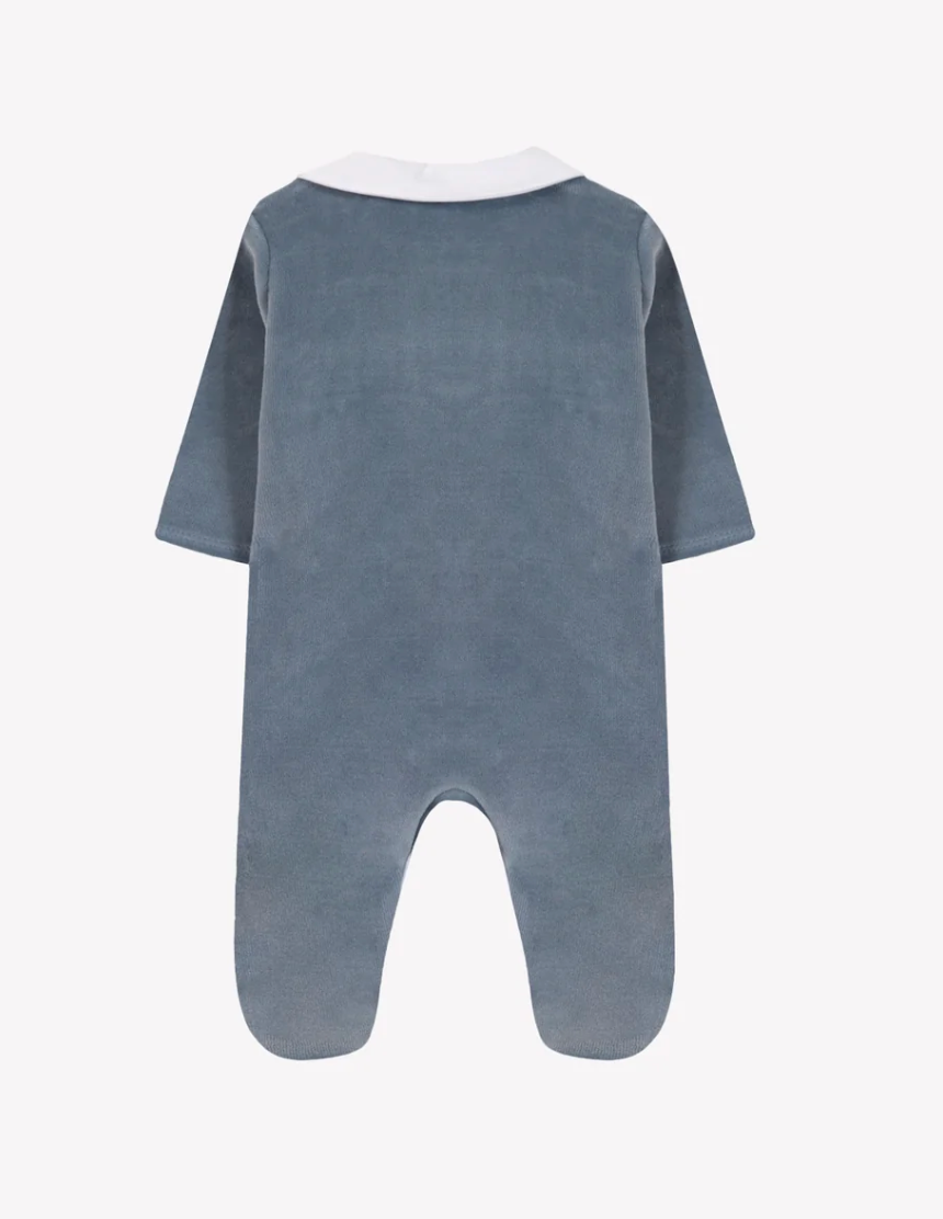 Embroidered Velour Footie-Tartine et Chocolat FW26