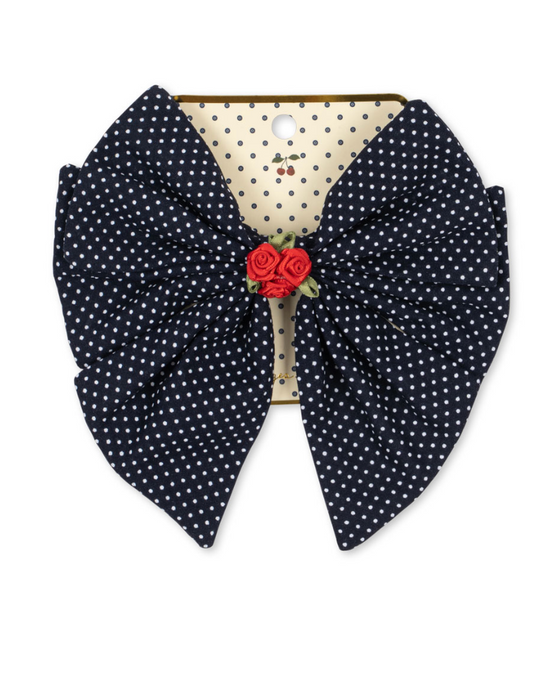 Rose Rouge Dot Bow Hair Clip-Konges Slojd