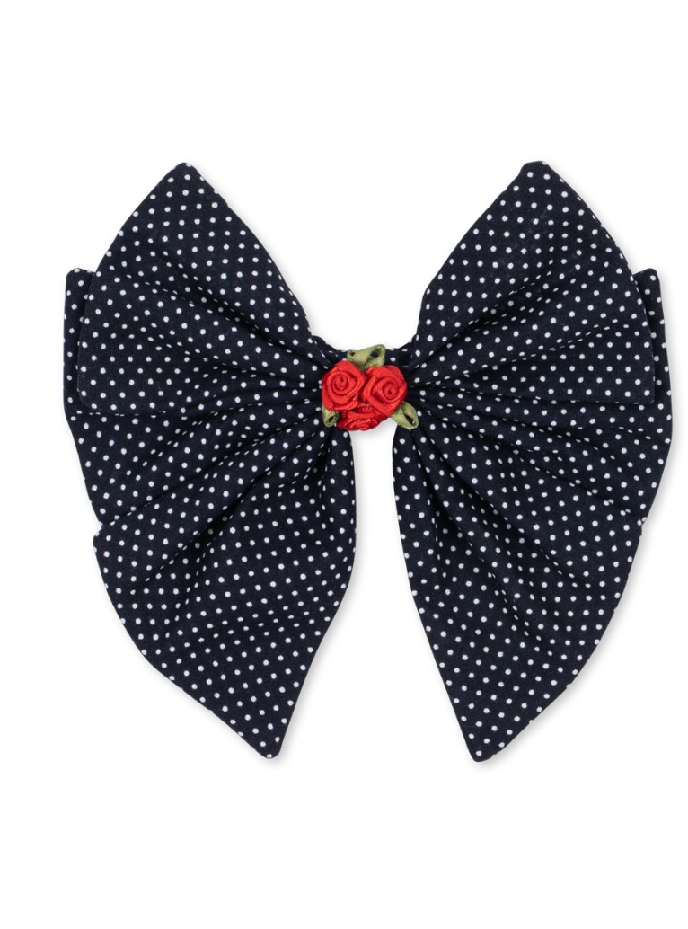 Rose Rouge Dot Bow Hair Clip-Konges Slojd