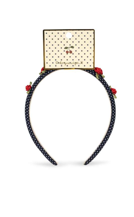 Rose Rouge Dot Bow Headband-Konges Slojd